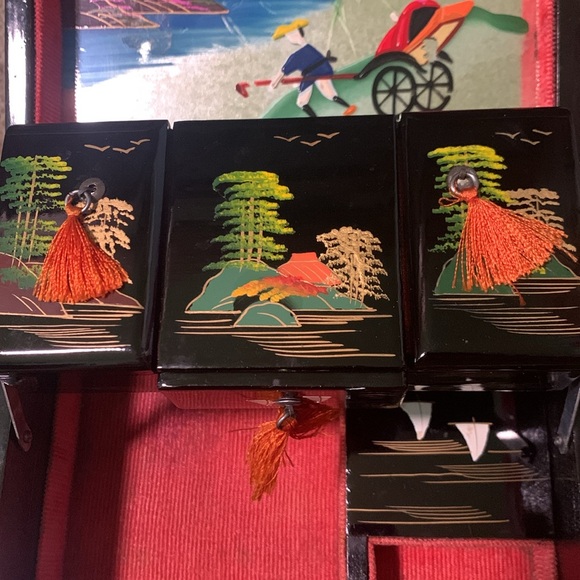 Vintage Far East Swan Japan Oriental Musical Jewel Box - Picture 3 of 16